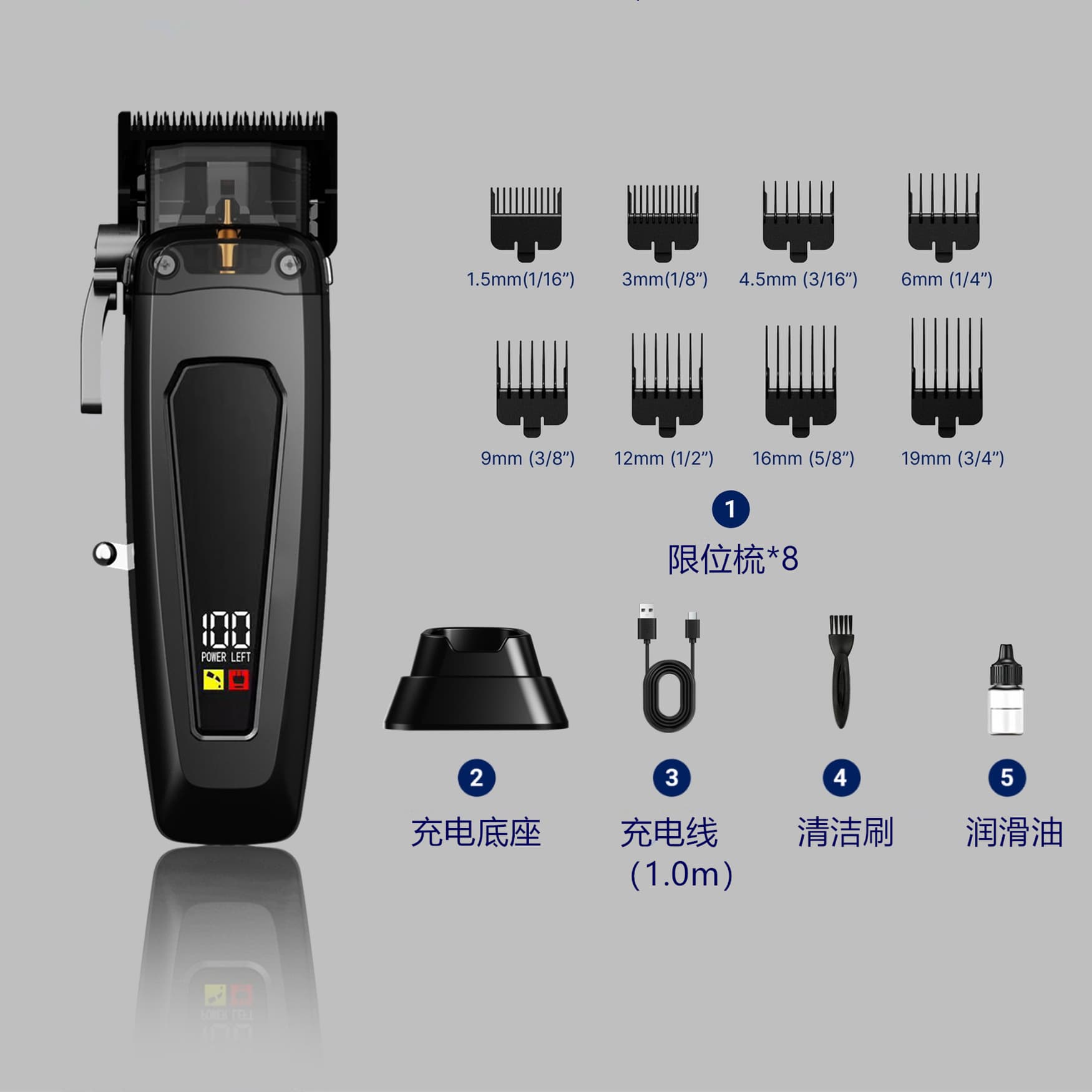 New Style Brain-Shaped Retro Pompadour Hair Clipper for Barbershops, Carving Fade Brushless Electric Trimmer, Professional Salon Hair Cutting Tool