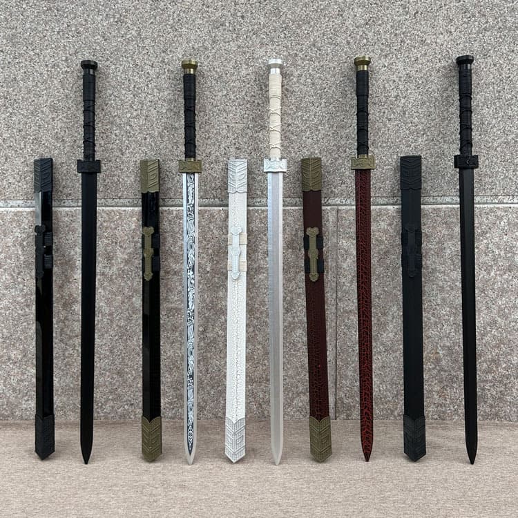 Ancient Style Han Sword with Scabbard Chinese Sword Tang Hengdao Children's Toy Sword Wooden Sword Draw Practice Wooden Sword