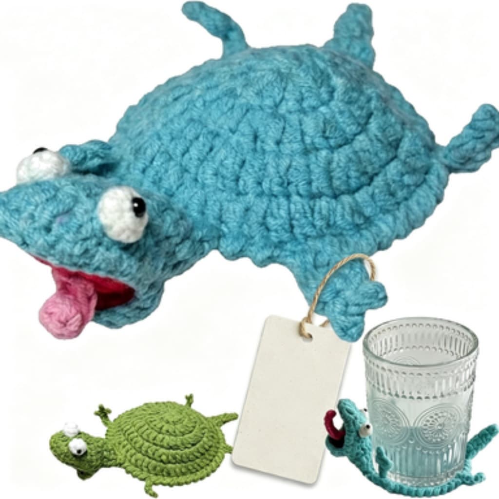 Cross-border Funny Crochet Lizard Coasters fun crocheted lizard coasters