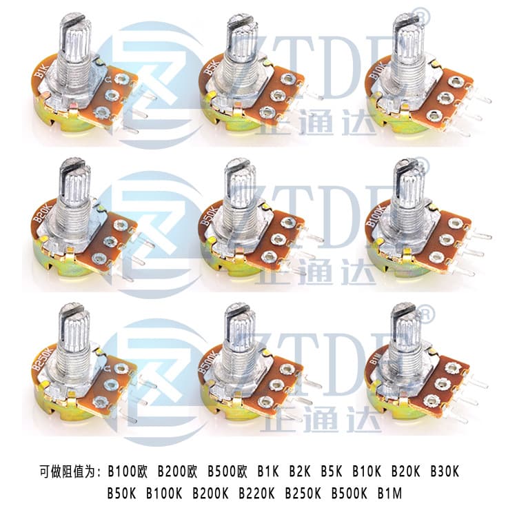 WH148N-15mm Stepped Straight Leg Rotary Single Potentiometer