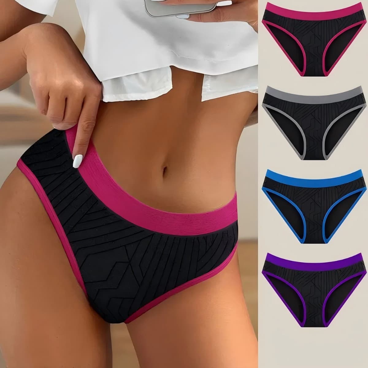 Women Seamless High-Waist Panties Soft Stretch Breathable Lining