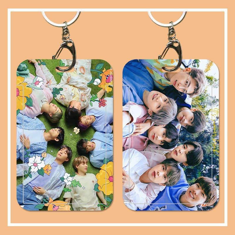 BTS Bangtan Boys Card Holder Custom Photo Student ID Card Bank Card Protective Case with Lanyard