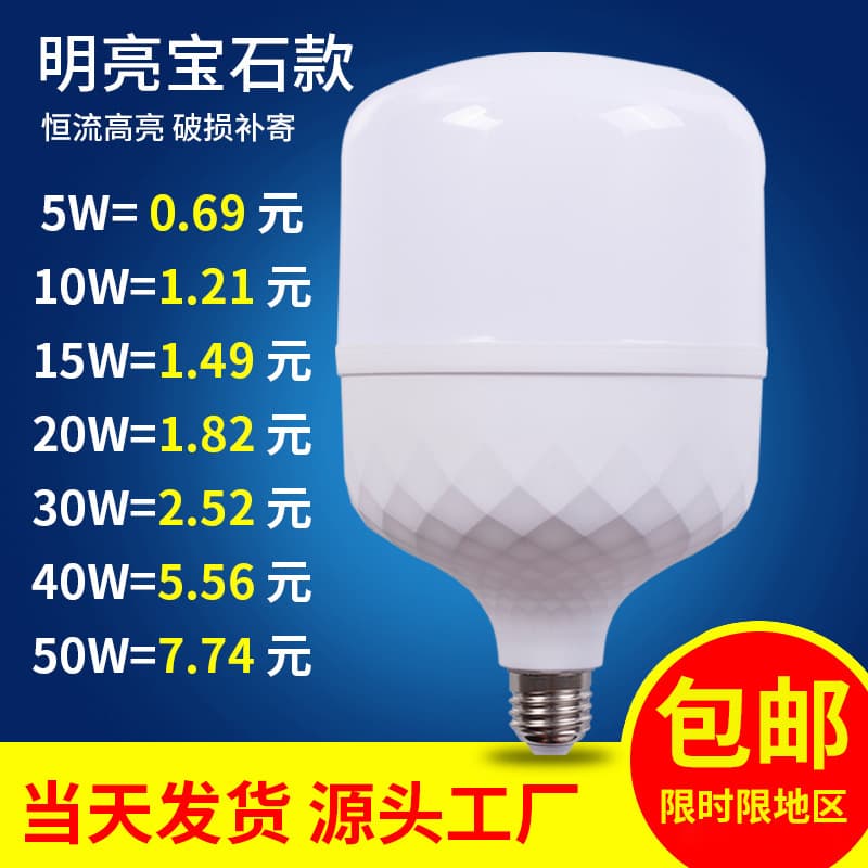 E27 Base LED Bulb Super Bright Energy Saving Waterproof Street Stall Night Market Lighting Bulb Screw Cap LED Ball Bulb