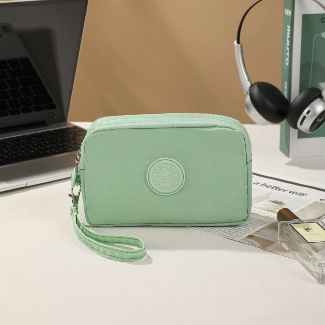 Factory Direct Wholesale Foreign Trade Phone Pouch Cross-border Simple Middle-aged Mom Style Zipper Wallet Nylon Phone Bag