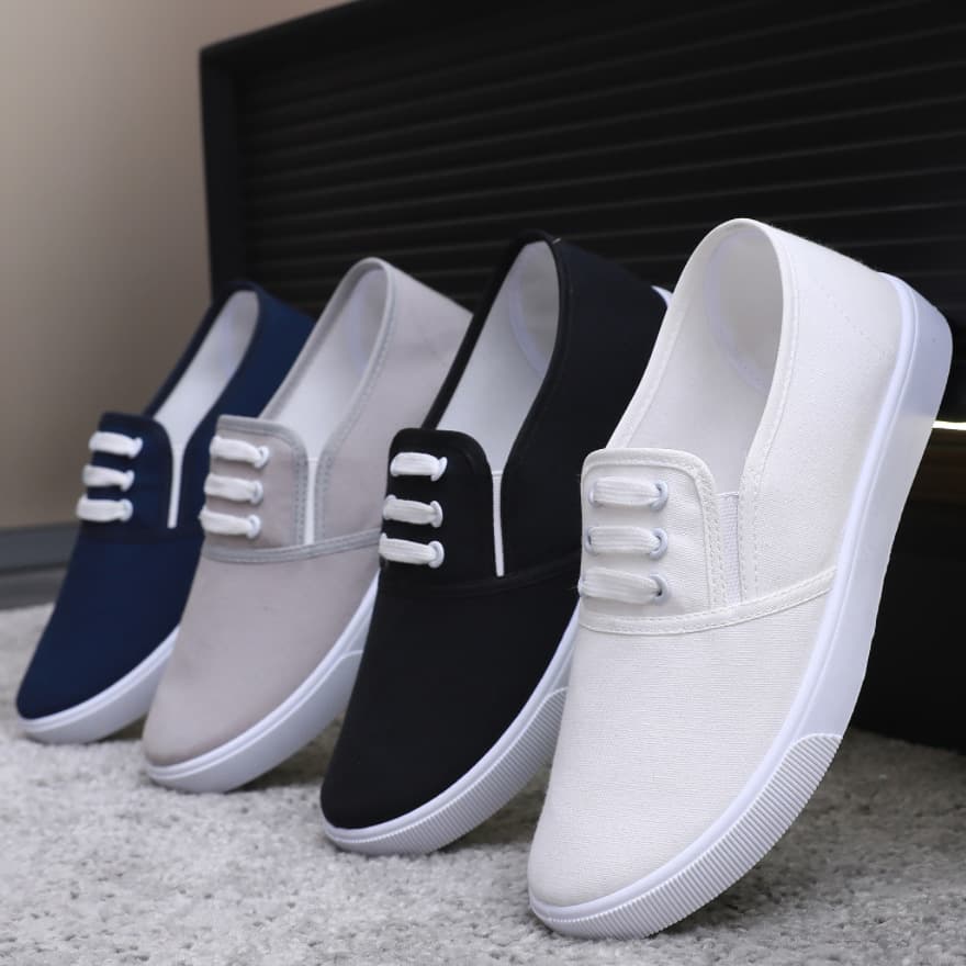 Factory Supply Slip-On Canvas Shoes Flat Versatile Pure White Cloth Shoes Women Nurse Lazy Shoes Casual Student Shoes