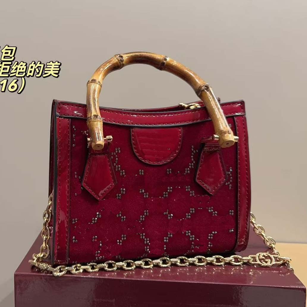 2026 spring and summer G family retro bamboo bag hand tote fashionable high-end chain shoulder bag Yamashita pine bag