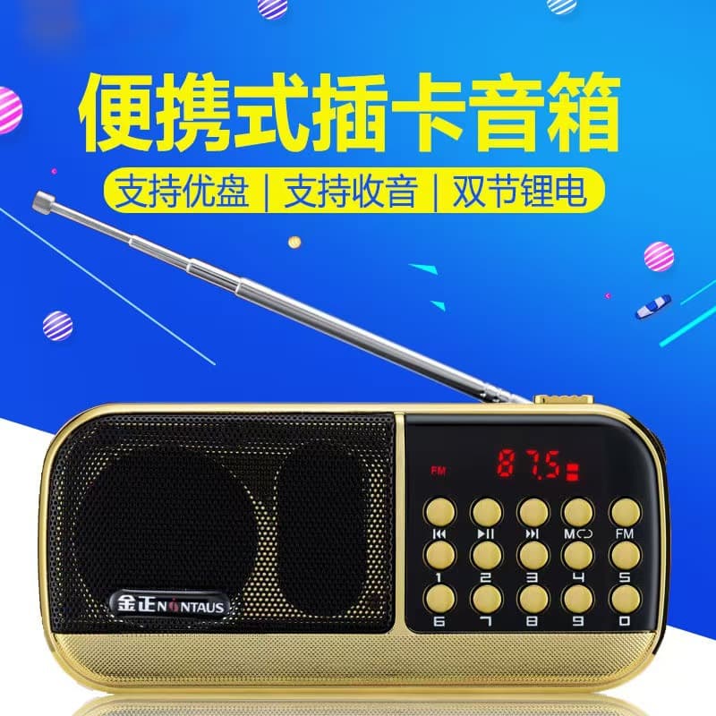 Jinzheng B870 Radio MP3 Mini Audio Card Speaker Portable Music Player Singing Opera