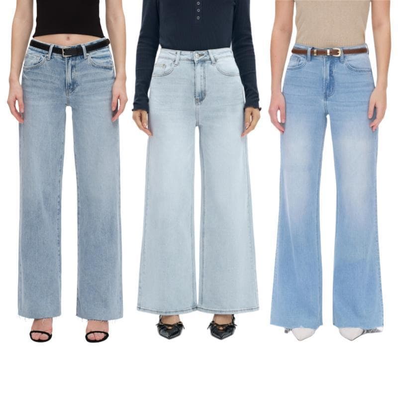 Women's High-Waisted Wide-Leg Stretchy Loose Jeans for Cross-Border Dropshipping, Curve-Enhancing Fit