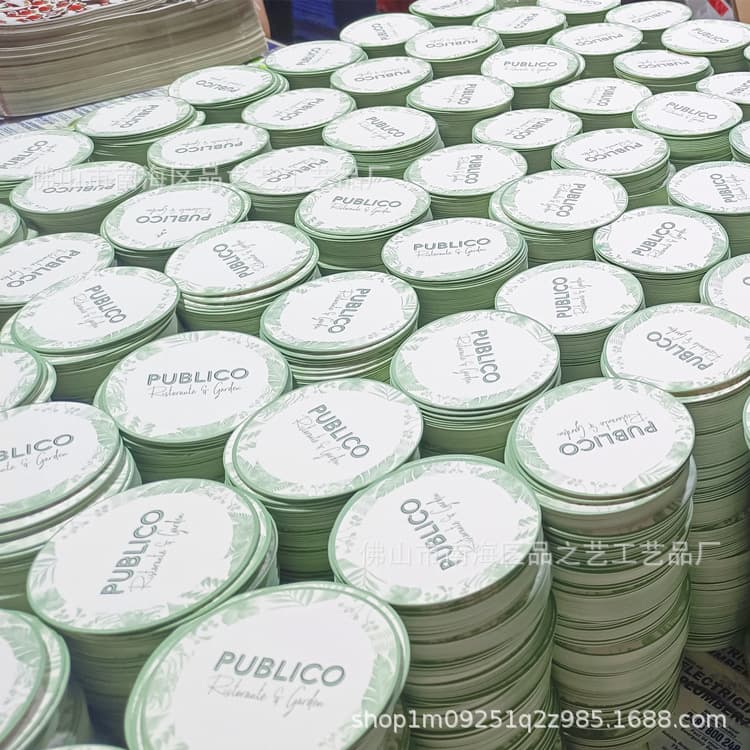 Eco-Friendly Hard Cardboard Water-Absorbent Paper Cup Coaster for Hotel Bar, Promotional Gift Disposable