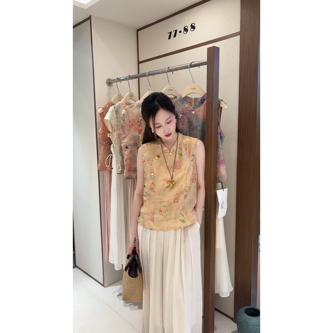 77.88 Xiao Xiang Feng - Slimming and Elegant Everyday Commute Chinese Style Vest for Petite Figures 80351