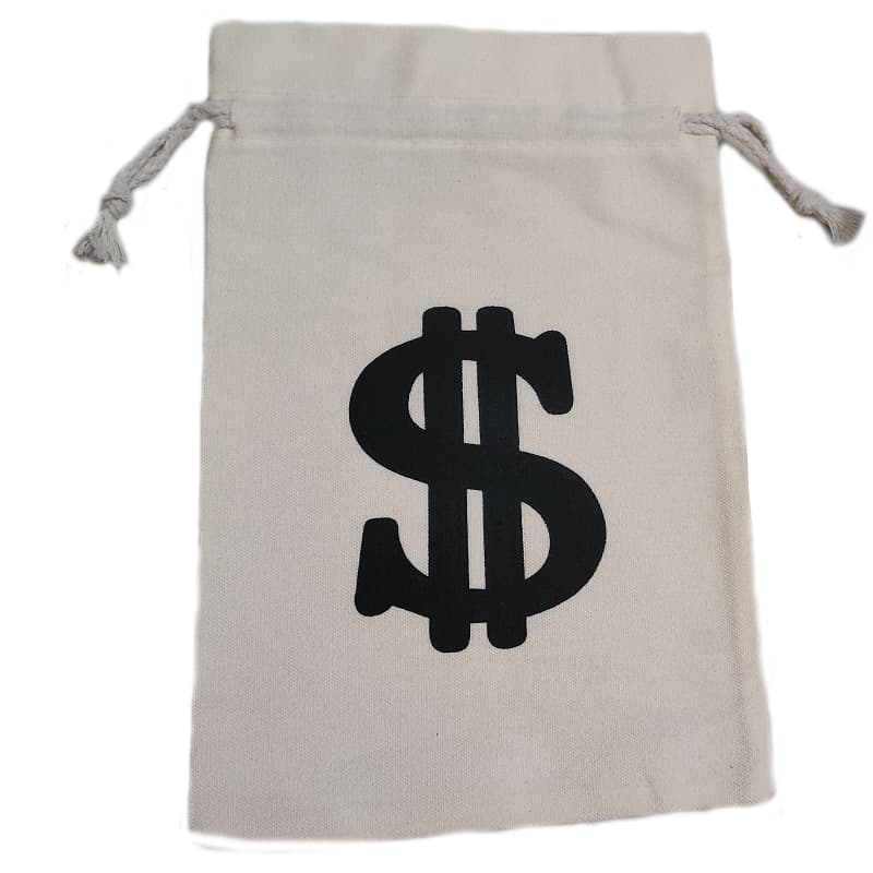 Cross-Border Amazon Canvas Bag with Dollar Sign Drawstring Pouch, Coin Bag, Gift Bag