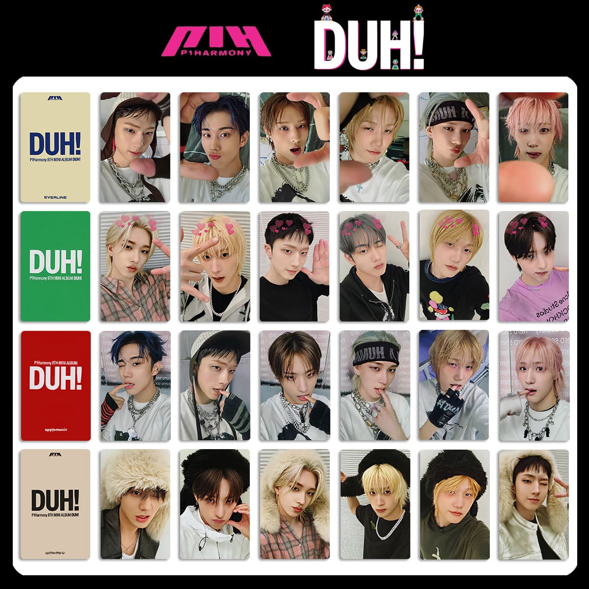 P1Harmony album DUH peripheral photo card K4 special photo card WITHMUU EVERLINE special card