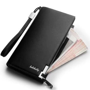 Men's Long and Short Wallet with Metal Edge, Korean Style Horizontal Wallet, Trendy Card Holder, Cross-Border Business Multi-Functional