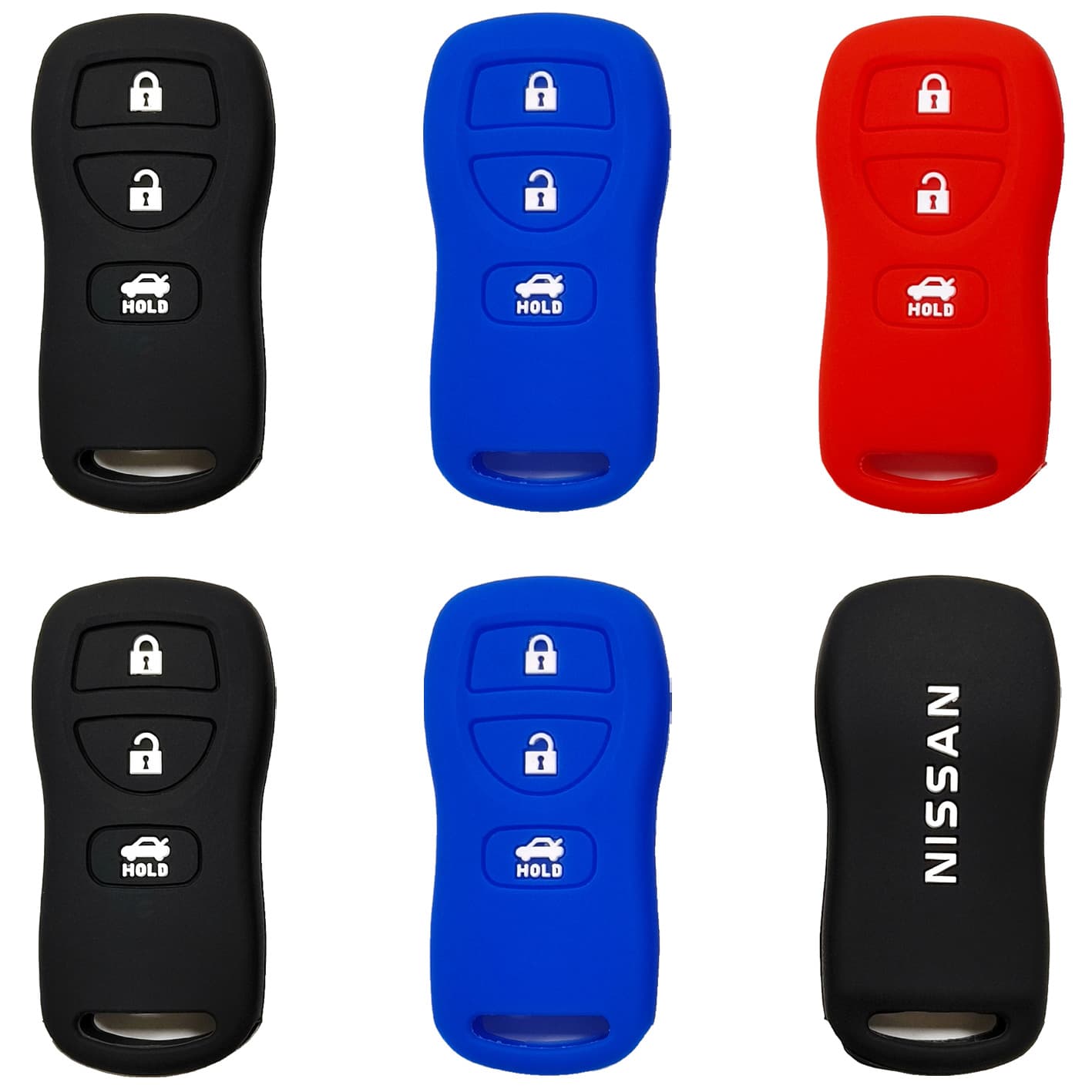 Silicone Key Case for Nissan 3-Button Remote Key, Compatible with Nissan Sylphy and Venucia D50
