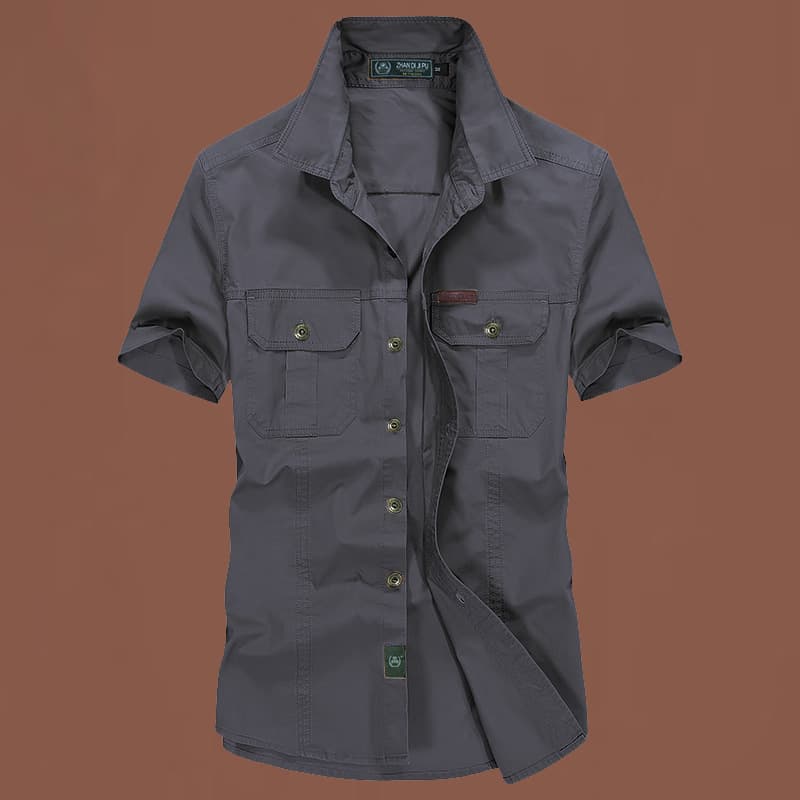 Cross-border Summer Short Sleeve Shirt Casual Sports Hiking Shirt Big Size Multi-pocket Military Work Shirt