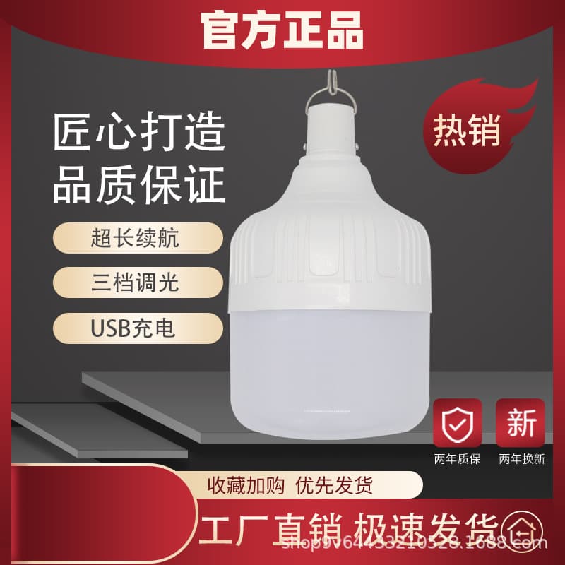 USB Charging Bulb Outdoor Night Market Stall Light Premium Home Power Outage LED Emergency Spherical Bulb