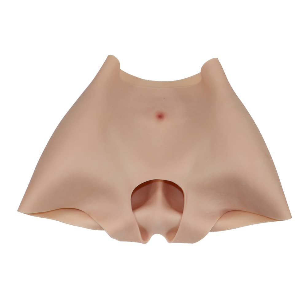 One piece drop shipping boxer style fake butt and hip augmentation artifact opening pure silicone transvestite cross-dressing pants