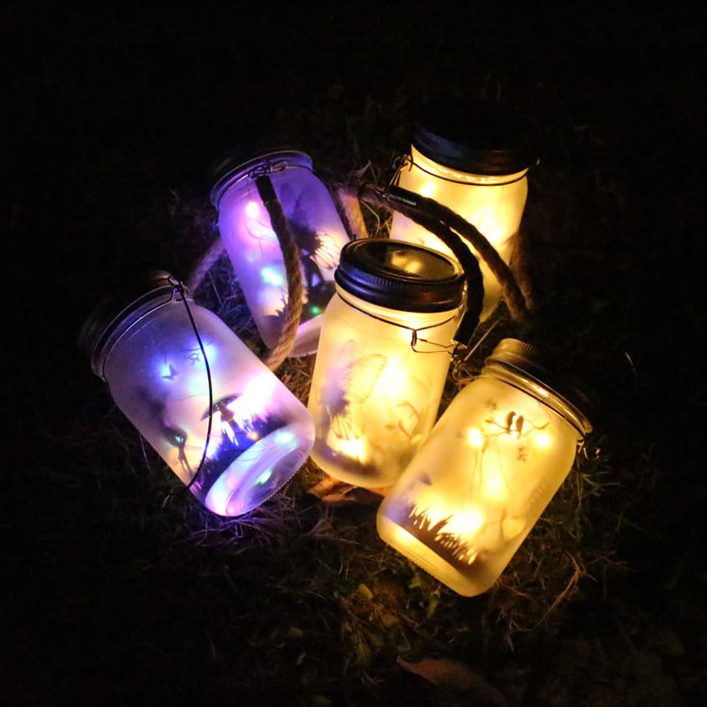 Cross-border Amazon Solar Glass Mason Jar Fairy Jar Solar Light Garden Light Garden Decoration Ambient Light