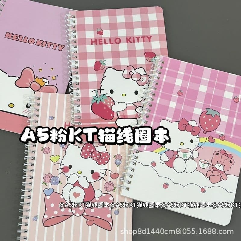 A5 pink kt cat coil notebook ins high-looking student thickened horizontal line hand account material classroom notebook