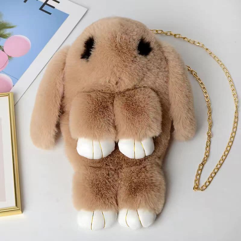 Plush Bag Women's Cute Rabbit Plush Shoulder Crossbody Student Bag Backpack Children's Bag Versatile Stylish Rabbit Bag