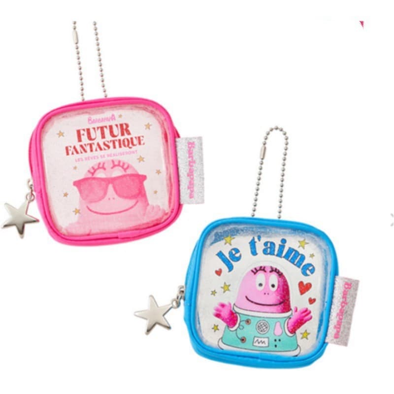 In Stock Japanese Style Mini Cartoon Shiny Transparent Coin Purse Fresh Cute Keychain Pouch Tape Stationery Bag