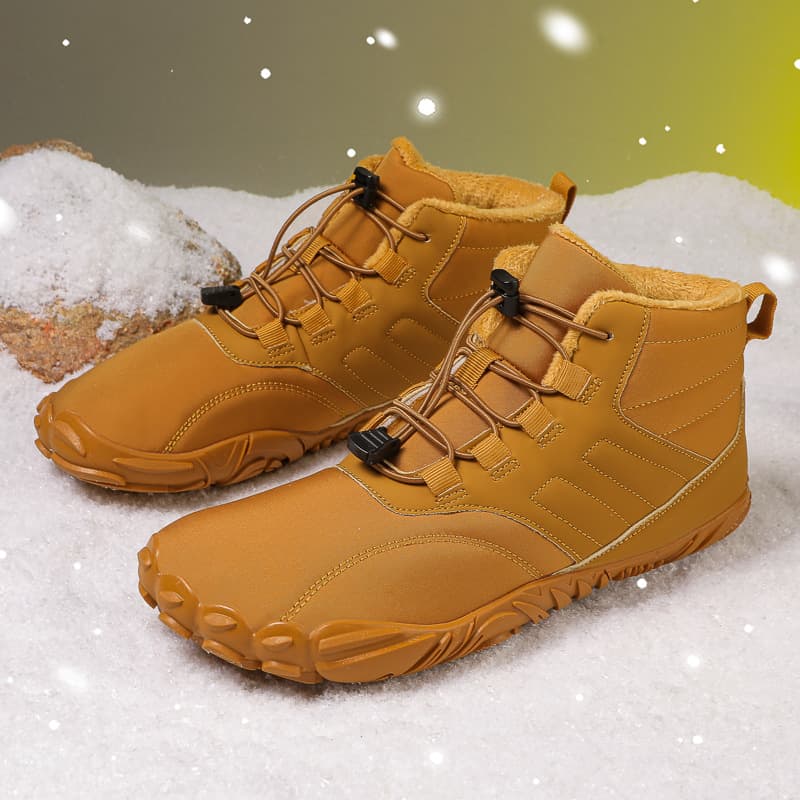 Five-finger outdoor sports cotton shoes, men's and women's fleece-lined warm boots, wear-resistant and anti-skid boots, winter thickened couple shoes