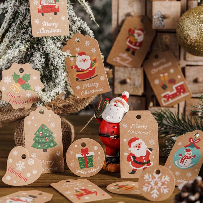 Thickened spot foreign trade Amazon Kraft paper Christmas tag decoration small pendant DIY gift decoration card