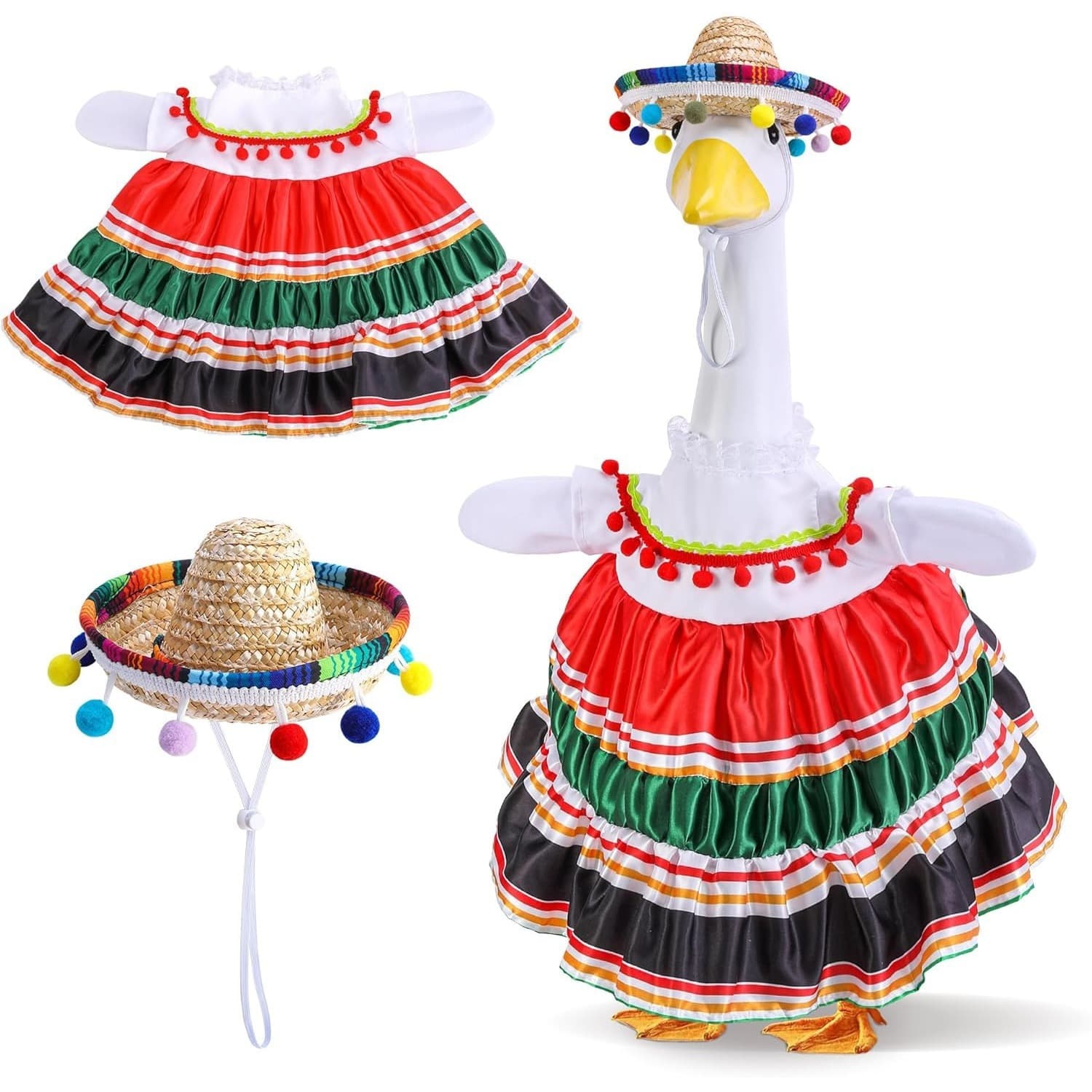 Cross-border Amazon Carnival Porch Goose Large White Goose Festival Mexican Carnival Decorative Ornaments