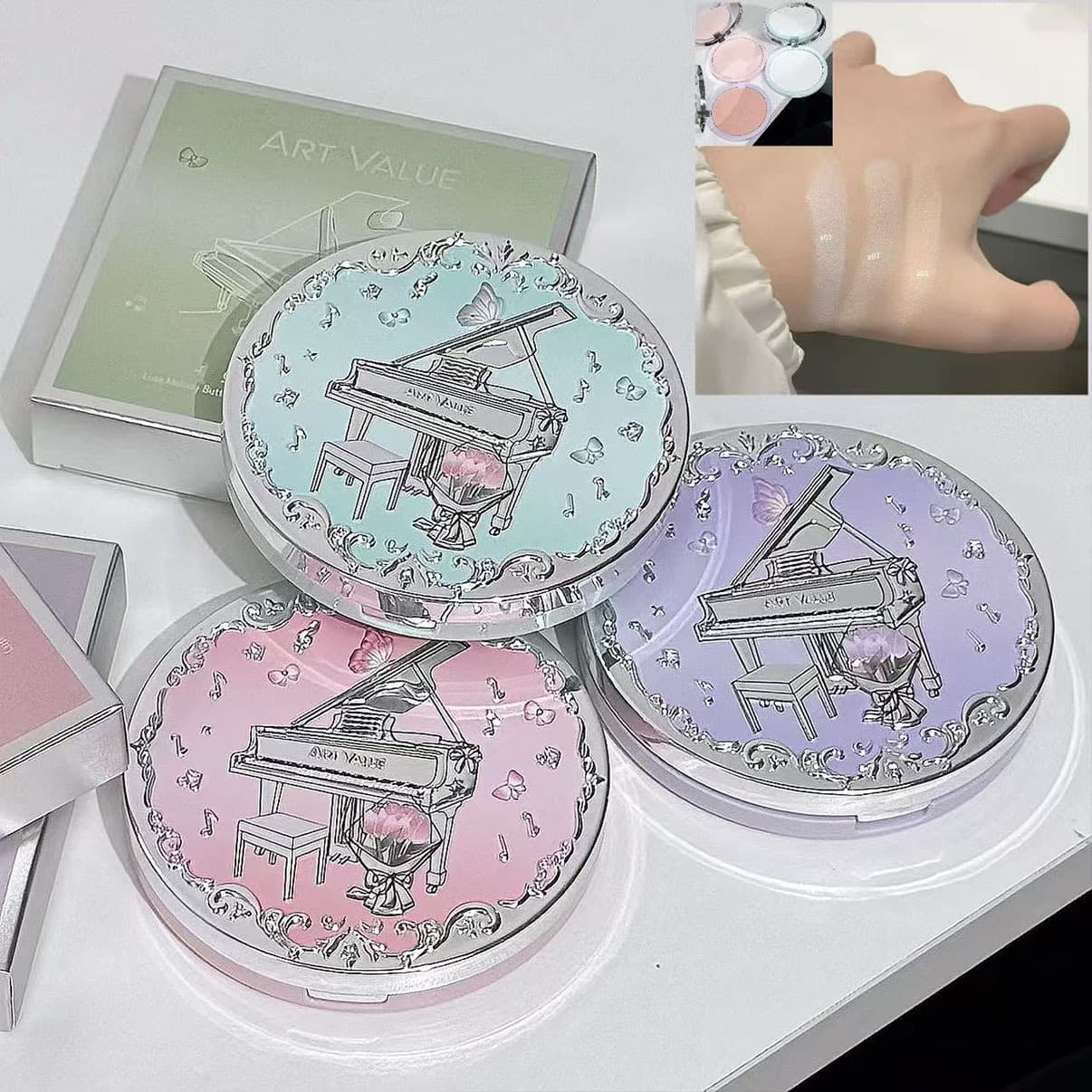 Art Value Qinyin Diemeng Rousha Powder Cream Muscle Whitening Powder Delicate Clear Matte Powder