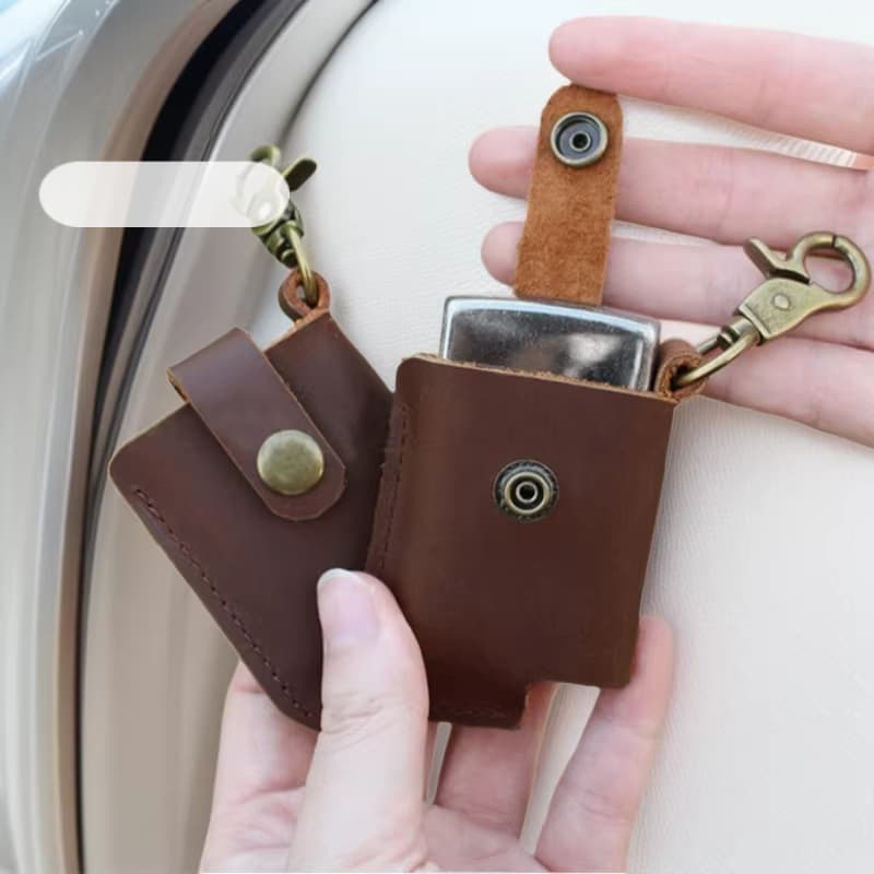 Creative Waist-Hung Kerosene Lighter Leather Case Gas Lighter Drop Protection Cover