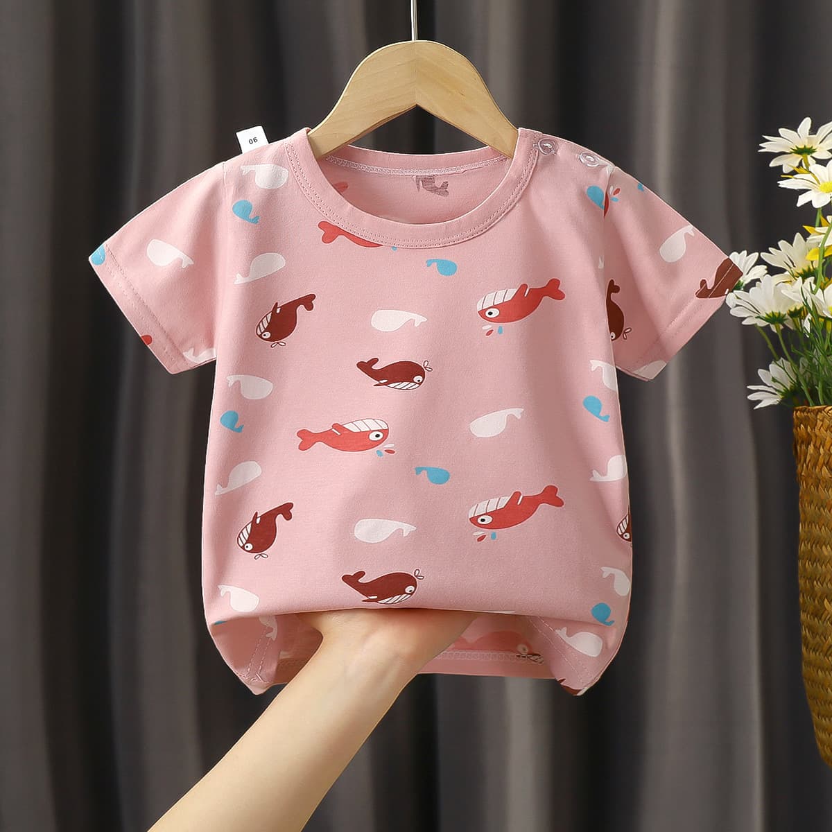 Children's Pure Cotton Short-Sleeve T-Shirt Baby Summer Half-Sleeve Boys Cartoon Base Layer Girls New Infant Top