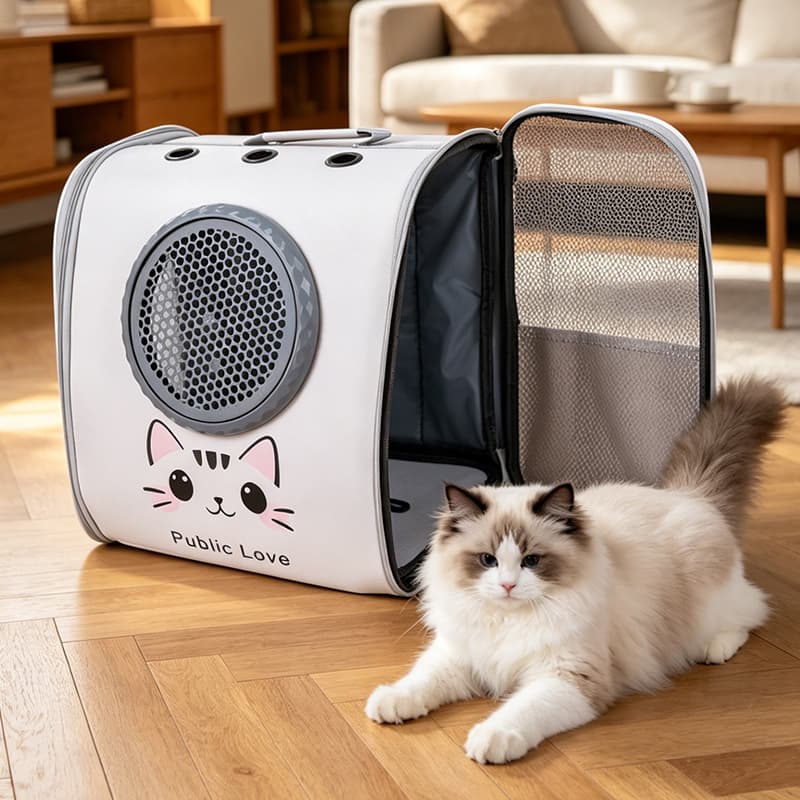 Cat Carrier Pet Backpack Portable Double-Shoulder Bag Outdoor Travel Pet Backpack Breathable Foldable Cat Carrier