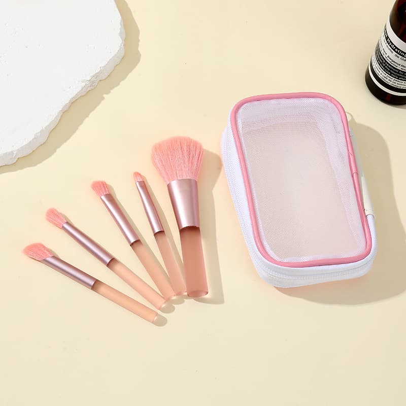 Mini Soft Bristle Makeup Brush Set Customizable Portable Nylon Bristle Makeup Brushes Eyeshadow Blush Loose Powder Beauty Tools