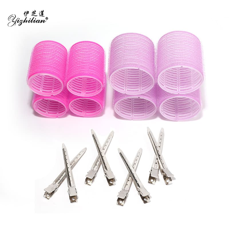 Full plastic core hair rollers, self-adhesive hair rollers, portable beauty tools, factory ready goods wholesale