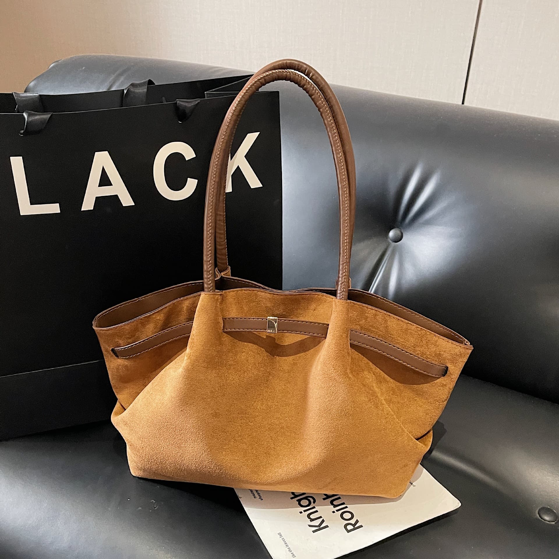 Cross-border Large Capacity Tote Bag for Women Korean Style New High-end Commuter Bag Single Shoulder Handbag Vintage Bag