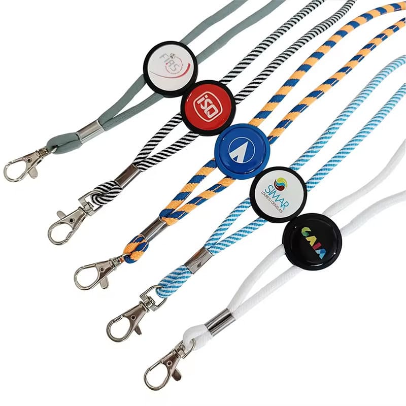 Factory custom wholesale hanging neck braided round rope crossbody mobile phone lanyard adjustable length multifunctional intercolor round rope
