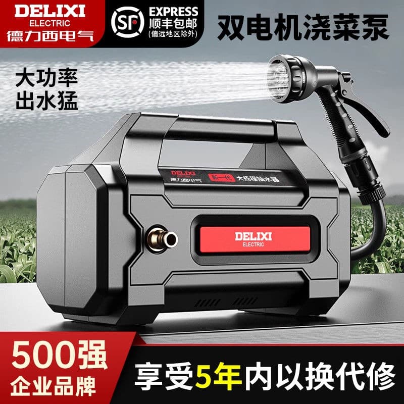 Delixi Rechargeable Lithium Battery Water Pump, Automatic Watering Machine, Agricultural Irrigation Pump, Vegetable Garden Watering Tool