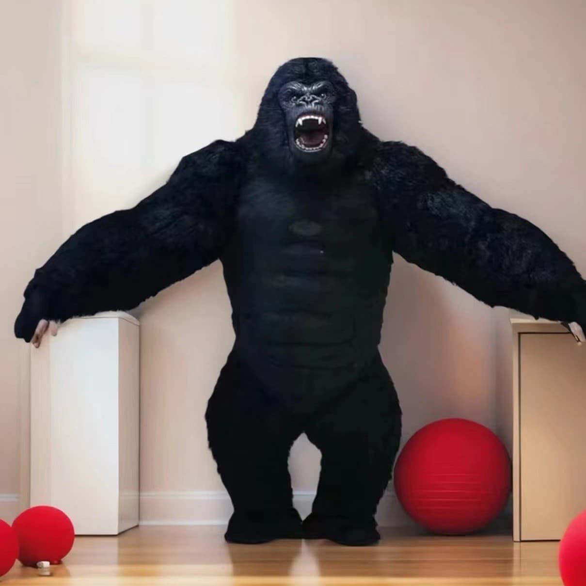 Gorilla King Kong Inflatable Costume Mask Cartoon Character Costume Godzilla Inflatable Suit Performance Prop