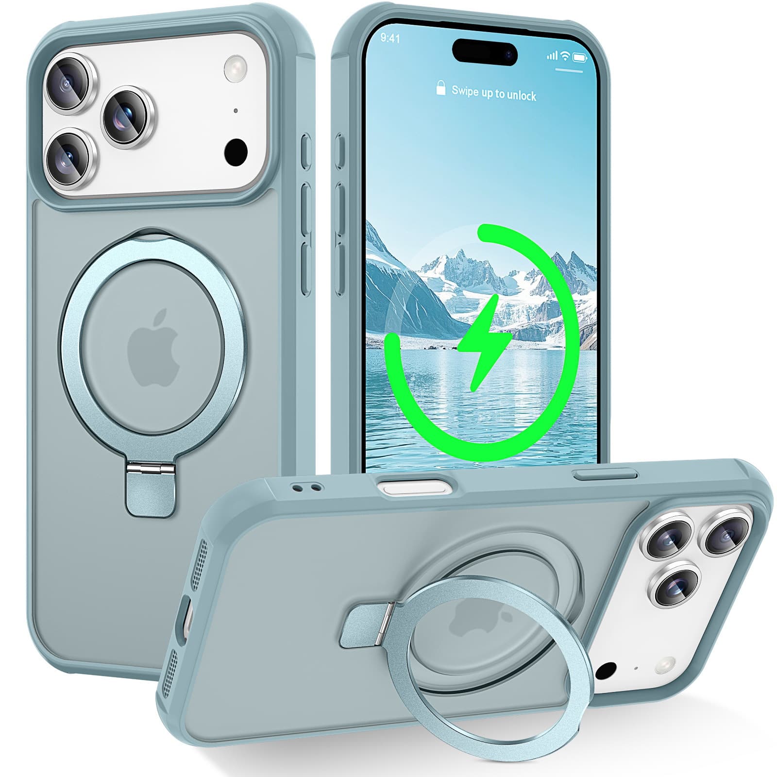Suitable for Apple 17 Pro Max Magnetic Ring Holder Phone Case iPhone 17 Pro Charging 17 Air Anti-Drop Protective Cover
