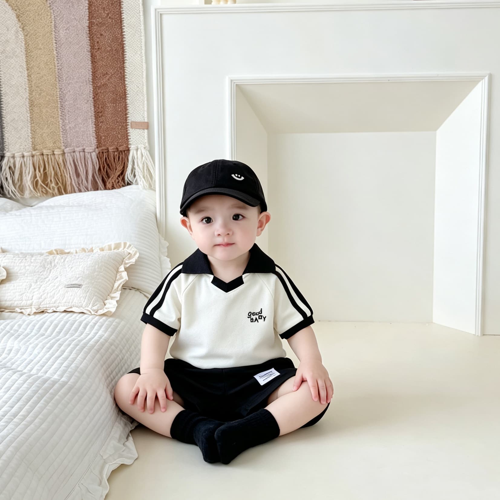 Cross-border Baby Toddler Turn-down Collar Trendy T-Shirt Spring Summer New Ins Style Casual Boys Polo Shirt Short Sleeve