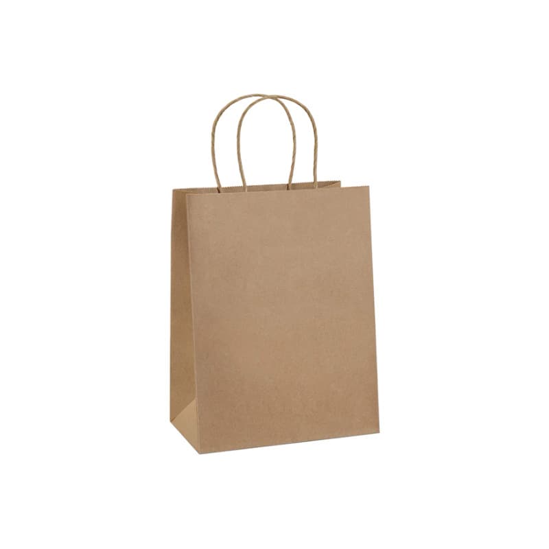 Round Handle Kraft Gift Bags, Milk Tea Takeaway Packaging, Kraft Paper Handbags