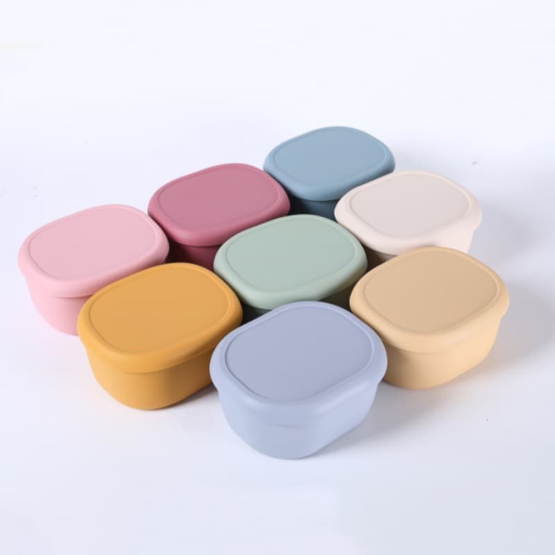 Food-grade silicone lunch box, microwave-safe, airtight square lunchbox