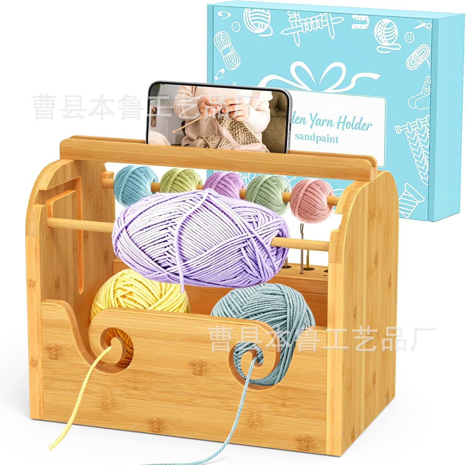Wooden yarn rack yarn distributor yarn rack yarn ball crochet yarn rack hand knitting spool rack