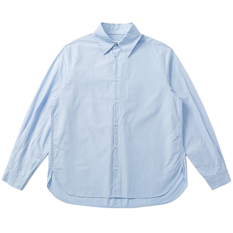Nanxia disguised lazy Klein blue shirt for men and women long-sleeved spring and autumn retro stacked shirts commuter jackets for students
