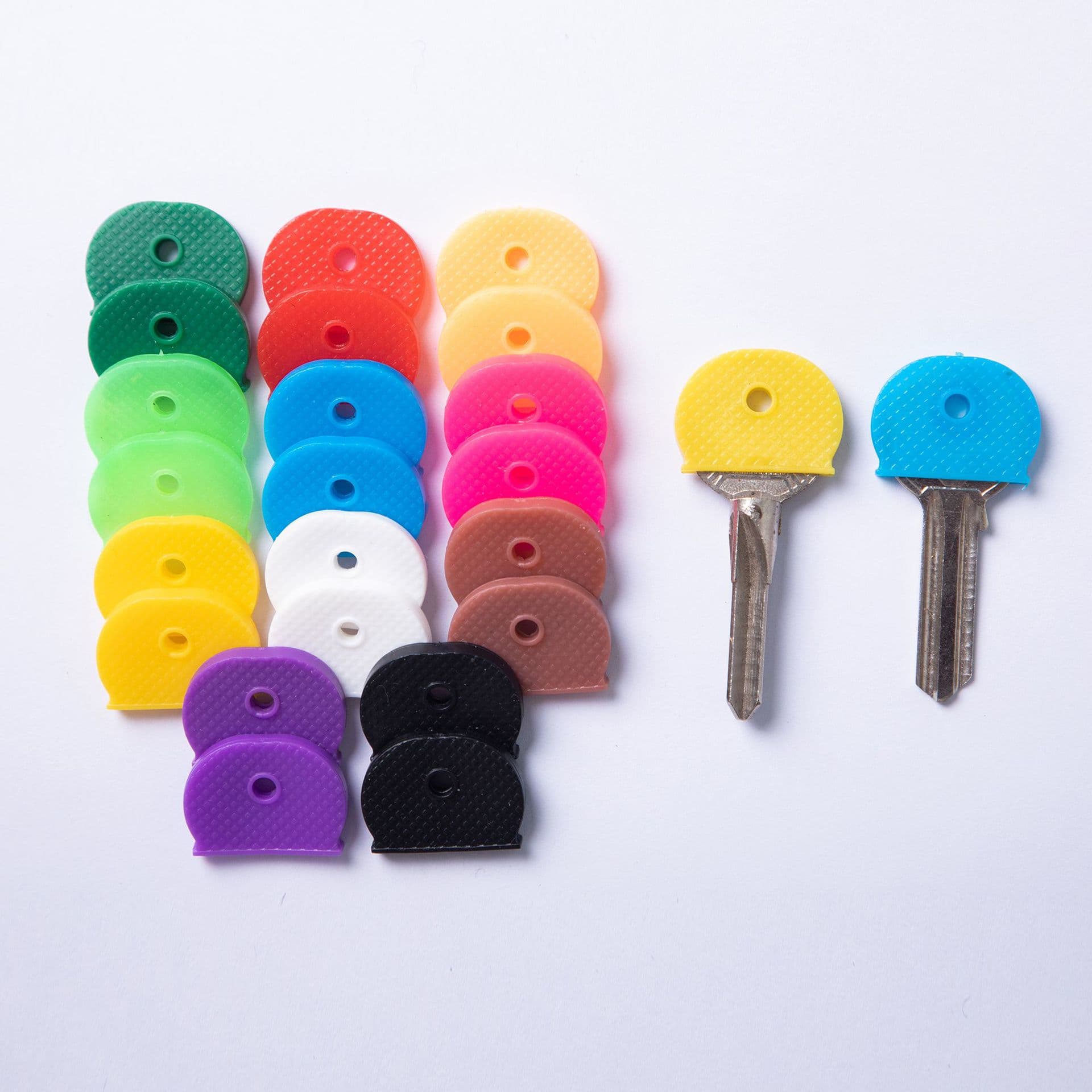 8-Color Silicone Key Identification Set / Elastic Key Cap / Key Holder Office Culture Keychain Accessories