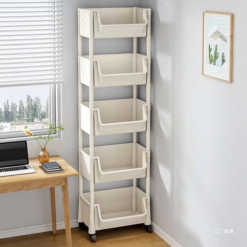 Bookcase Storage Shelf Small Trolley Floor Children's Toy Organizer Kitchen Household Storage Cabinet Snack Miscellaneous Xin Xia
