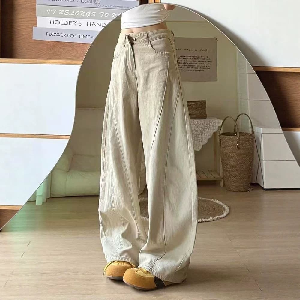 Wide-leg jeans for women 2026 new slimming pear-shaped body wide-leg pants loose straight denim wide-leg pants for women