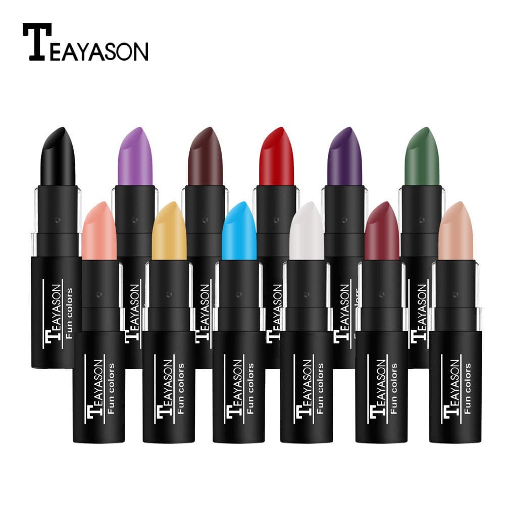 TEAYASON Colorful Prank Lipstick, Halloween Vampire Cosplay Lipstick, Matte, Long-lasting, Suitable for Performances and Cross-border Sales