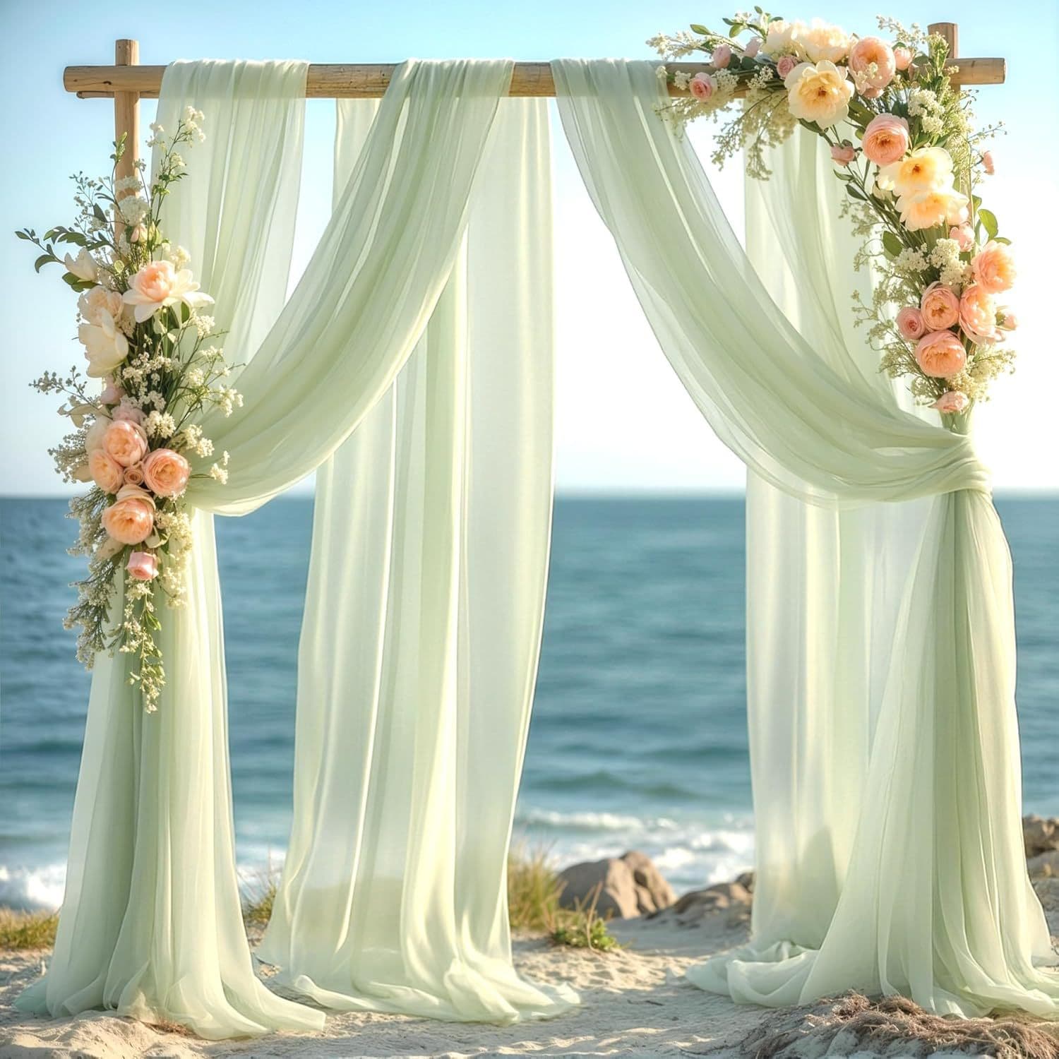 Wedding Tulle Fabric Cross-border White Sheer Curtain Outdoor Decoration Party Background Wedding Arch Gauze