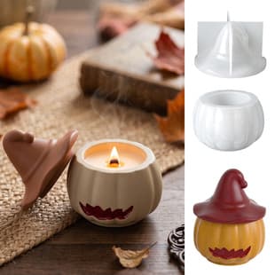 Cross-border Halloween Funny Candle Cup Plaster Ornament DIY Aroma Ghost Wizard Storage Jar Silicone Mold